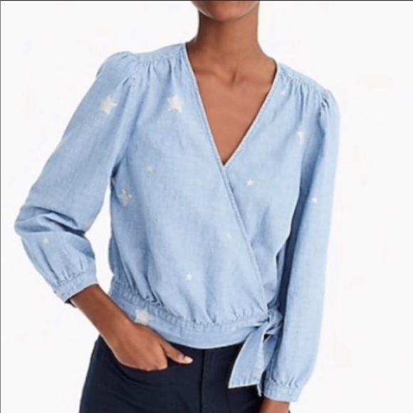 J. Crew Star Wrap Top - Picture 3 of 7